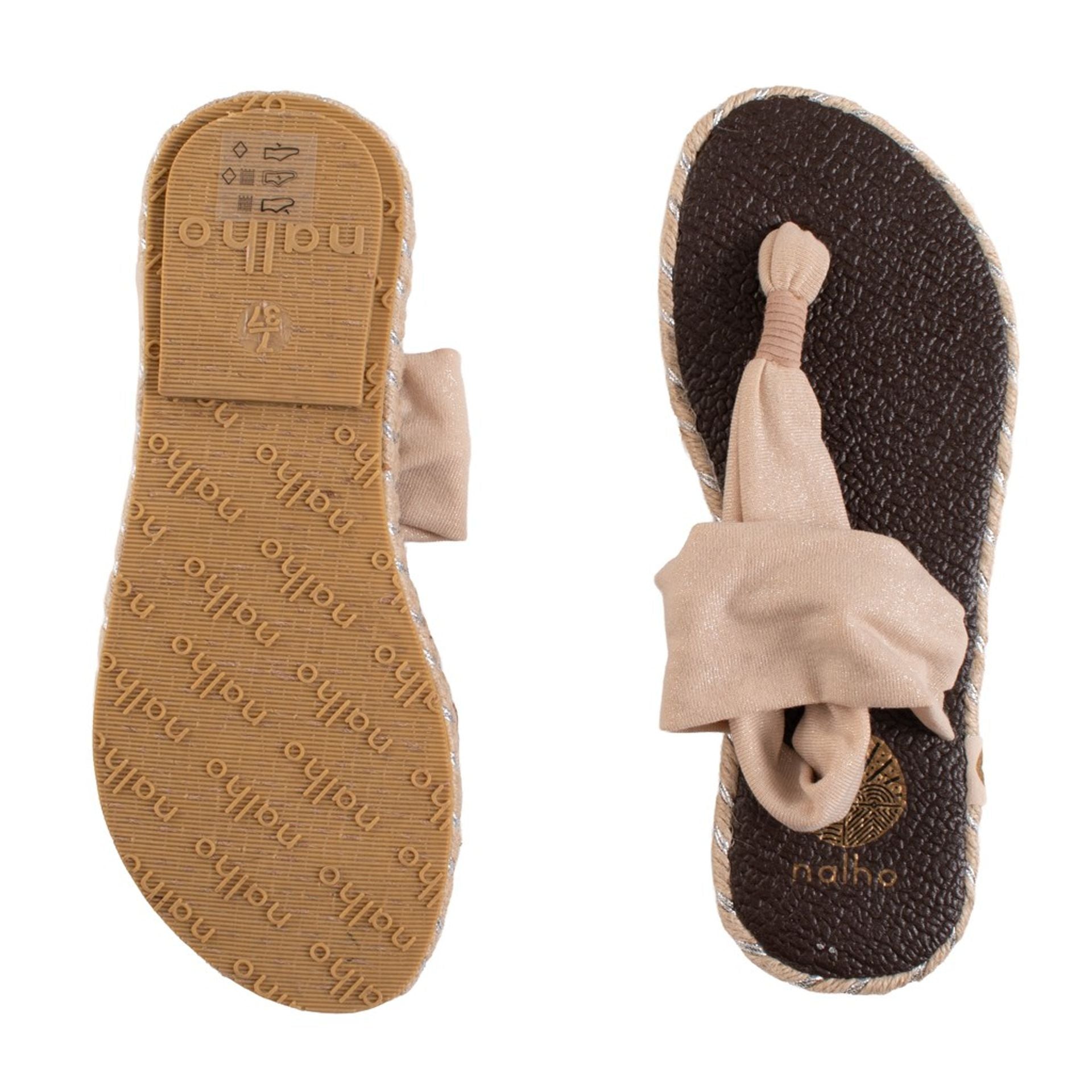 Sandales Nalho Printemps Été Femme Tongs Tissu Doublure Synthétique Semelle Caoutchouc Pointe Arrondie