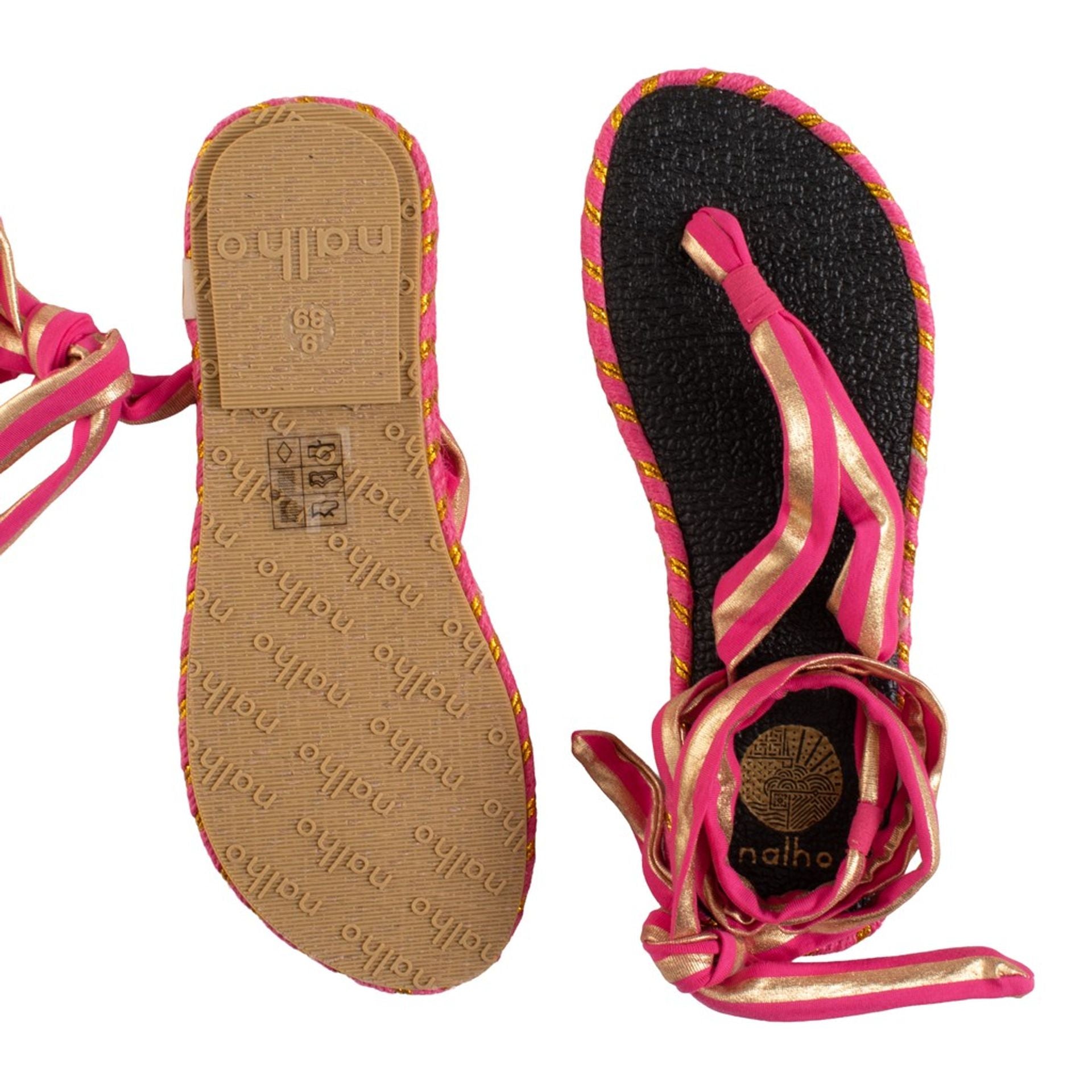 Sandales Nalho Femme Tongs Printemps Été Tissu Caoutchouc Pointe Arrondie